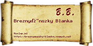 Breznyánszky Blanka névjegykártya